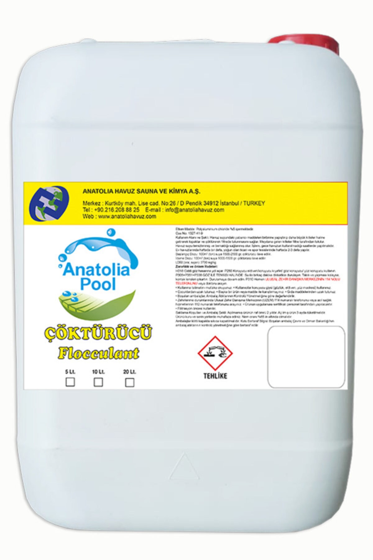 Anatolia PoolYüzme Havuzu Çöktürücü 10 Lt. (flocculant / Çökeltici / Topaklayıcı)